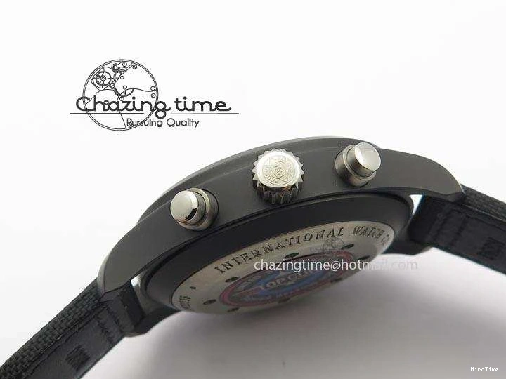 MIROTIME 0128 Pilot Chrono IW388003 Real Ceramic V6F Best Edition Green Markers On Black Nylon Strap A Effortless 7283